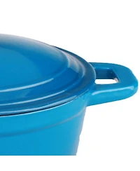 BergHOFF Neo 5pc Cast Iron Cookware Set with Slotted Steak Press, Blue