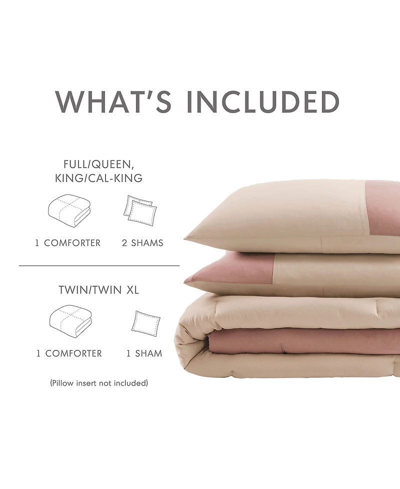 510 Design Miro Soft Washed Color Block 2-Pc. Comforter Set, Twin/Twin Xl
