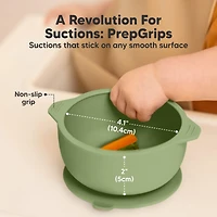KeaBabies 2-Pack Prep Baby Bowls with Suctions & Lids, Silicone for Boy, Girl, Toddler Suction Bowl, Kids Bowl Bpa-Free