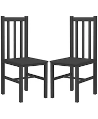 Homcom Farmhouse Armless Dining Chairs, Set of 2 with Slat Back, White