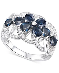 Emerald (2-1/4 ct. t.w.) & Diamond (1/4 ct. t.w.) Flower Openwork Ring in 14k Gold (Also in Ruby & Sapphire)