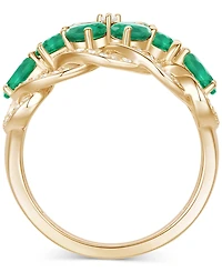 Emerald (2-1/4 ct. t.w.) & Diamond (1/4 Flower Openwork Ring 14k Gold (Also Ruby Sapphire)