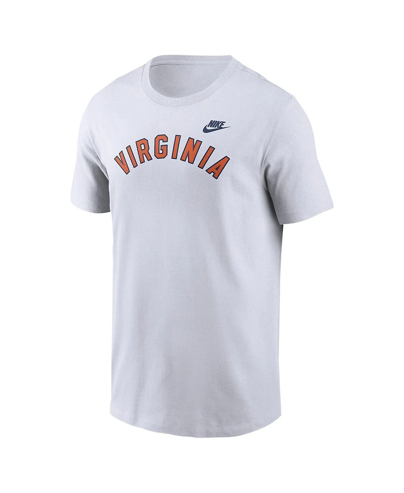 Nike Men's White Virginia Cavaliers Vintage Arch Block Wordmark Core T-Shirt