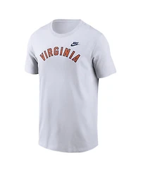 Nike Men's White Virginia Cavaliers Vintage Arch Block Wordmark Core T-Shirt