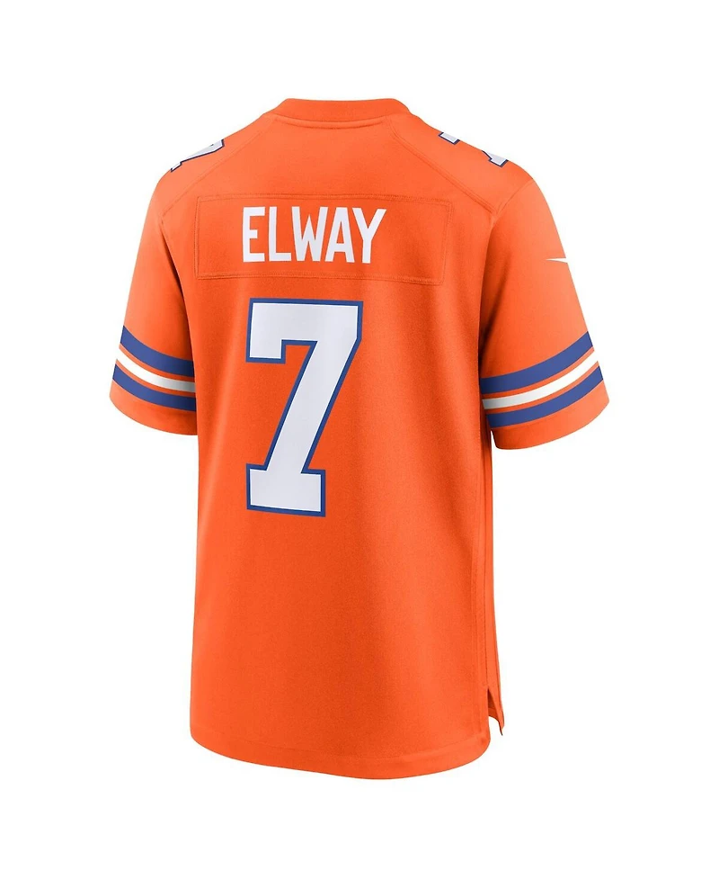 Nike Men's John Elway Orange Denver Broncos Mile High Collection 1977 Throwback Retired Player Game Jersey