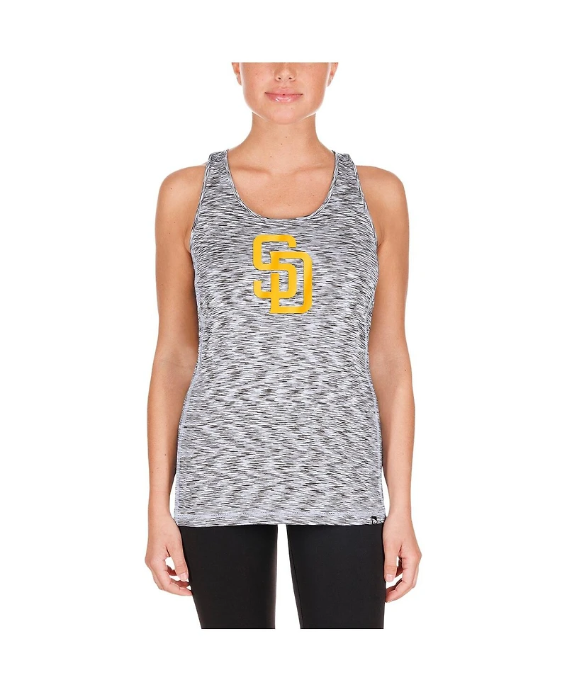 New Era Women's Gray San Diego Padres Space Dye Keyhole Back Tank Top