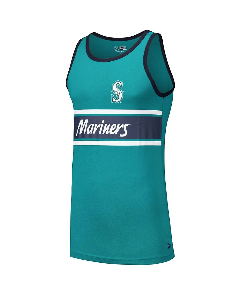 New Era Men's Aqua Seattle Mariners Jersey Ringer Tank Top