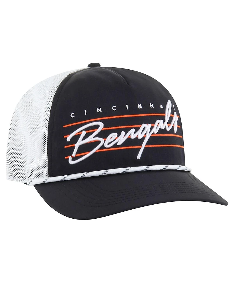 '47 Brand Men's Black/White Cincinnati Bengals Downburst Relaxed Hitch Trucker Adjustable Hat
