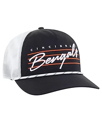 '47 Brand Men's Black/White Cincinnati Bengals Downburst Relaxed Hitch Trucker Adjustable Hat