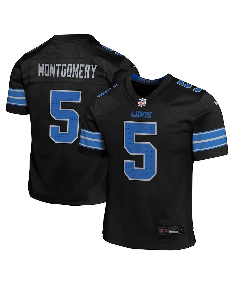 Nike Big Boys and Girls David Montgomery Black Detroit Lions Alternate Player Game Jersey
