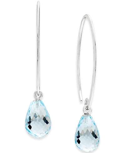 Gemstone Sweep Earrings Sterling Silver (Available Amethyst, Blue Topaz ,Citrine & Peridot)