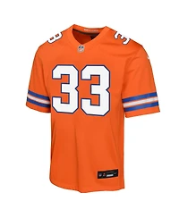 Nike Big Boys and Girls Javonte Williams Orange Denver Broncos Mile High Collection 1977 Throwback Game Jersey