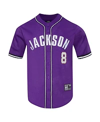 Pro Standard Men's Lamar Jackson Purple Baltimore Ravens Mesh Button-Up Baseball Jersey
