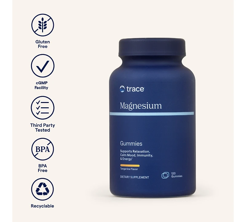 Trace Minerals Magnesium Gummies (120ct) Low Sugar | 84 mg Magnesium Citrate | Natural Sleep, Muscle, Mood and Digestive Support | for Adults & Kids |