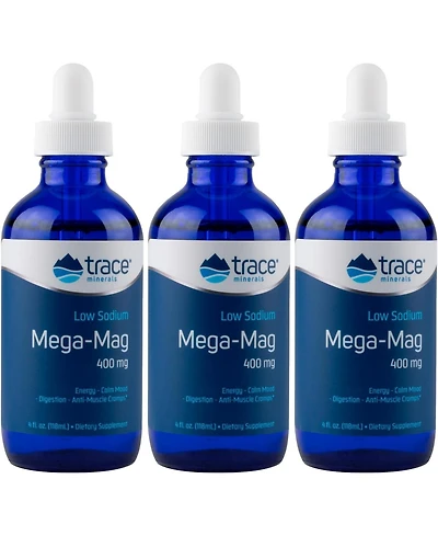 Trace Minerals Mega-Mag - Liquid Energy Support with Magnesium & Chloride - Healthy Bone & Muscle Function Support Formula