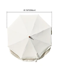 LAGarden 6 Ft Fringe Umbrella Replacement Canopy Top Cover Outdoor Patio Yard