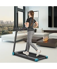 Vebreda Folding Electric Compact Walking Treadmill with App Control Speaker-Blue