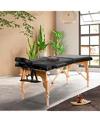 Vebreda Portable Adjustable Facial Spa Bed with Carry Case-Black