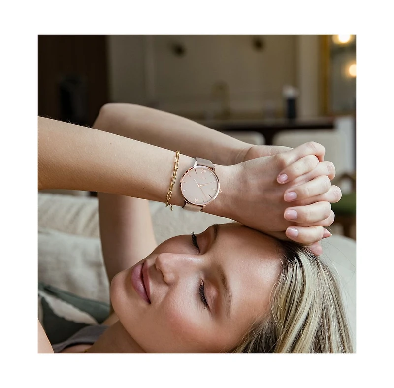 Vincero Women's Cuban Link Bracelet in Polished Rose Gold-Plated Sterling Silver
