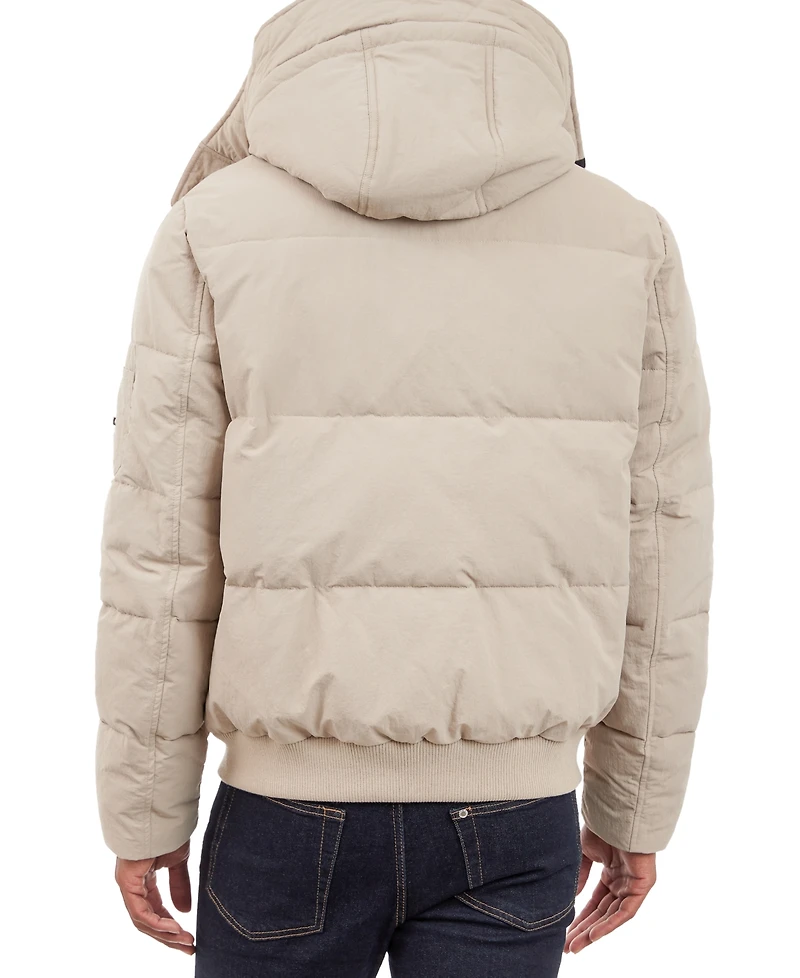 Michael Kors Men's Crinkle Nylon Heavy Short Snorkel Coat