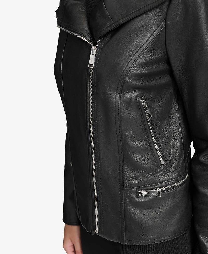Andrew Marc Women's Beckett Asymmetrical Moto Leather Jacket