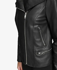 Andrew Marc Women's Beckett Asymmetrical Moto Leather Jacket