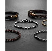 Vincero Men's Cushion Beaded Bracelet in Rhodium-Plated Sterling Silver