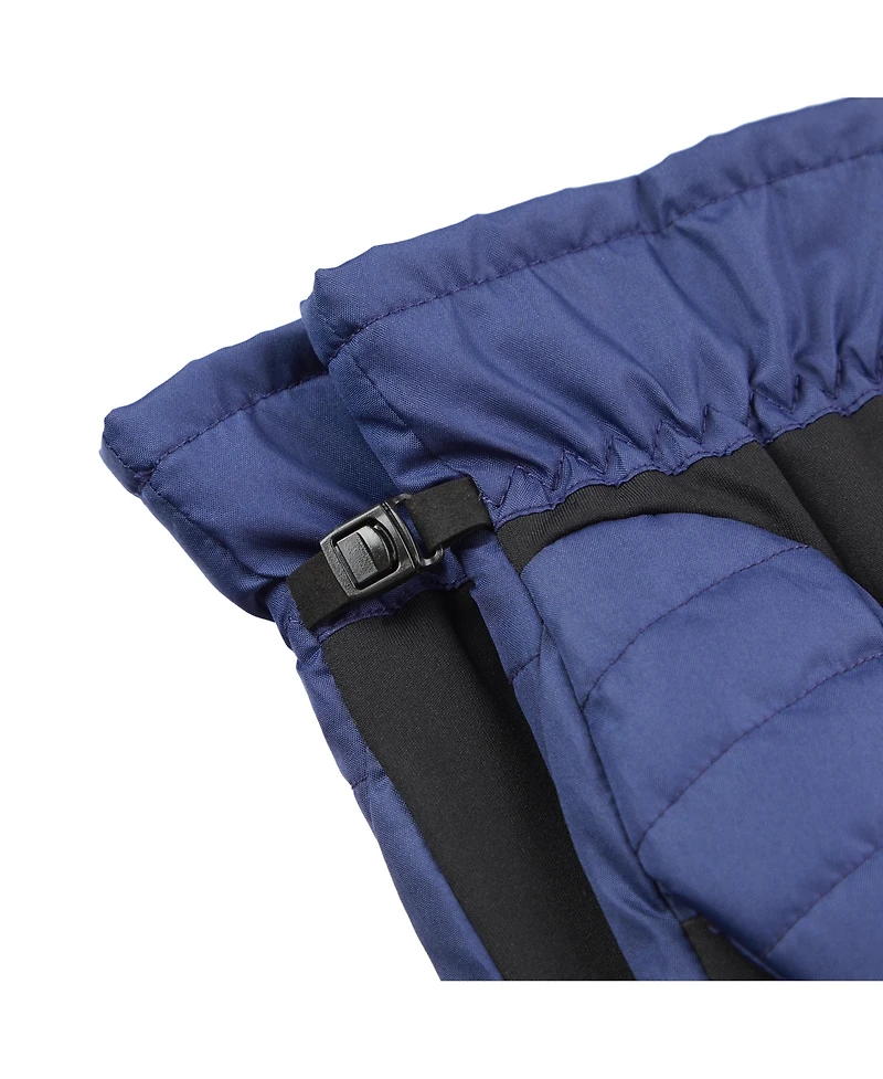 Isotoner Signature Men's Quilted Pongee Gathered Wrist Water Repellent and Touchscreen Gloves