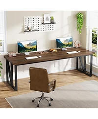 Tribesigns 6.5FT Conference Room Table: Large Rectangular Meeting Seminar Table for 6-8 People, Wood Long Training Table with Heavy-Duty Frame, Busine