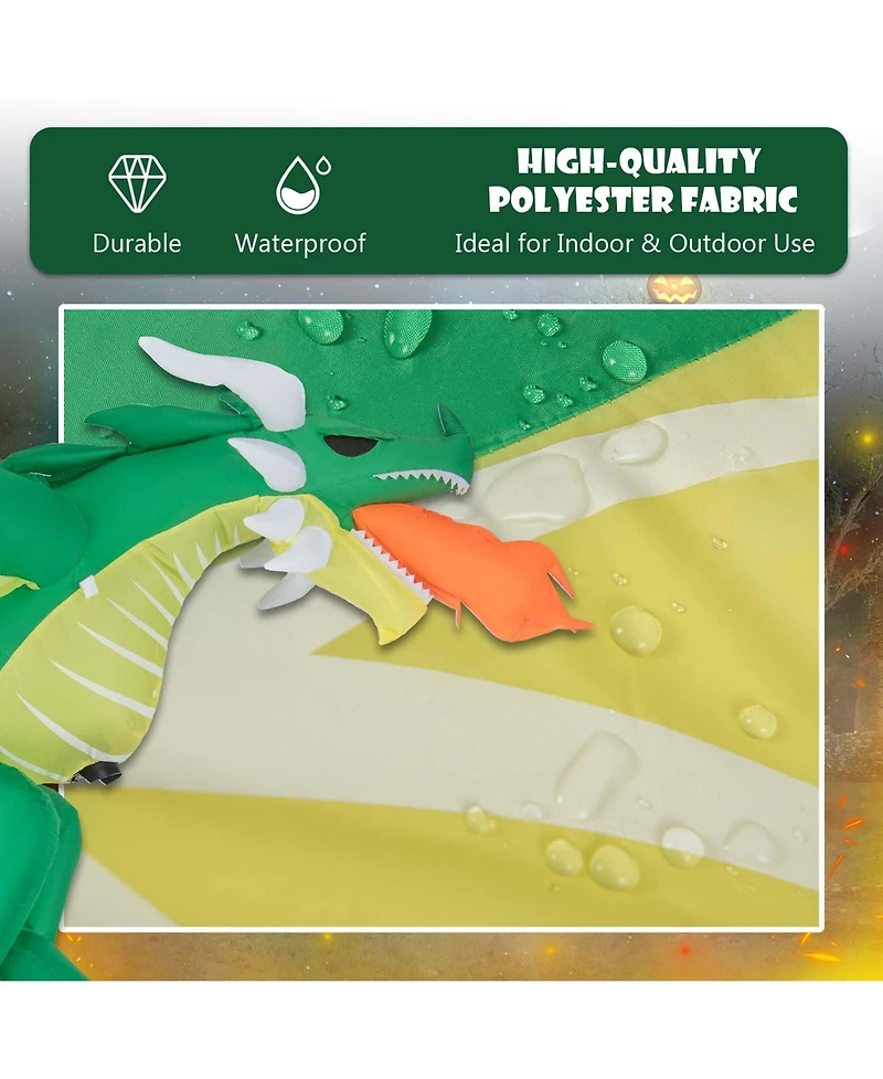 5 Ft Hanging Halloween Inflatable Fire-breathing Dragon Flying Decoration Yard