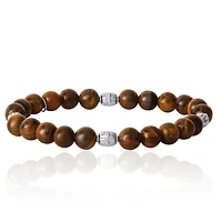 Lucky Brand Tigers Eye Beaded Elastic Bracelet