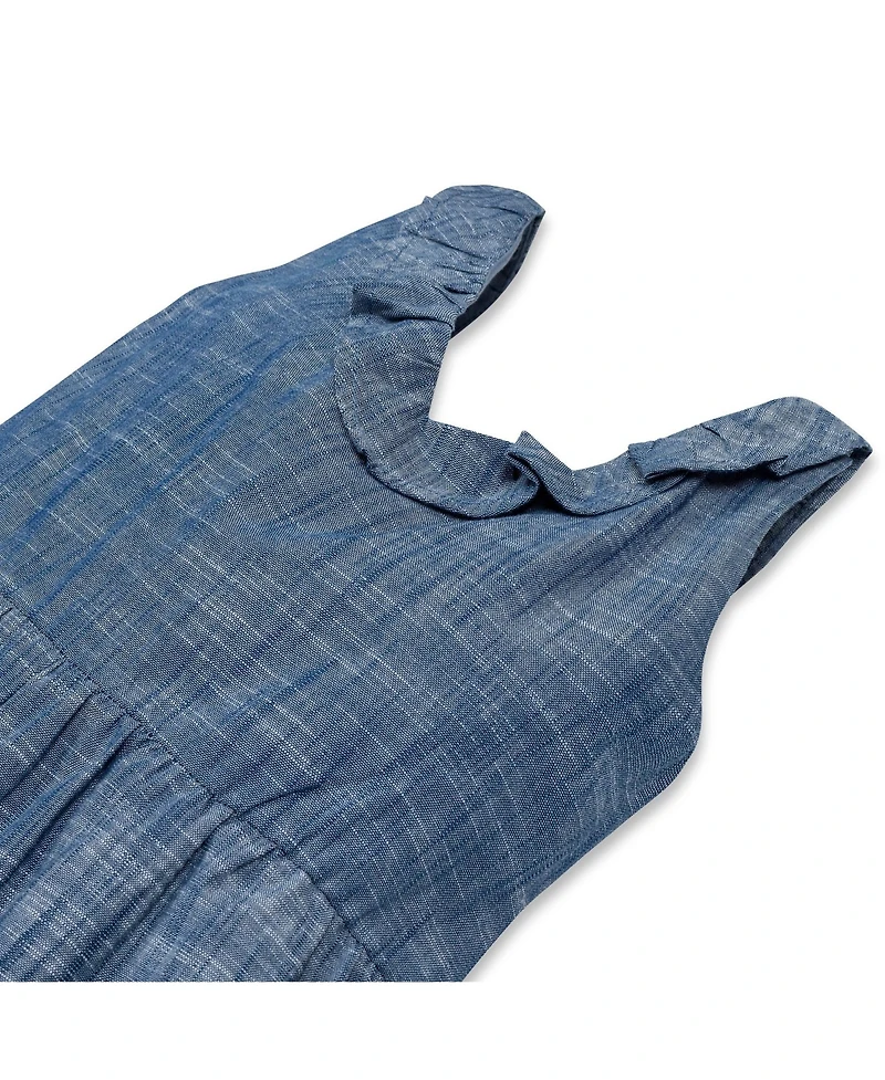 Hope & Henry Girls' Sleeveless Ruffle Neck Jumpsuit