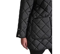 Dkny Plus Hooded Toggle-Front Quilted Coat