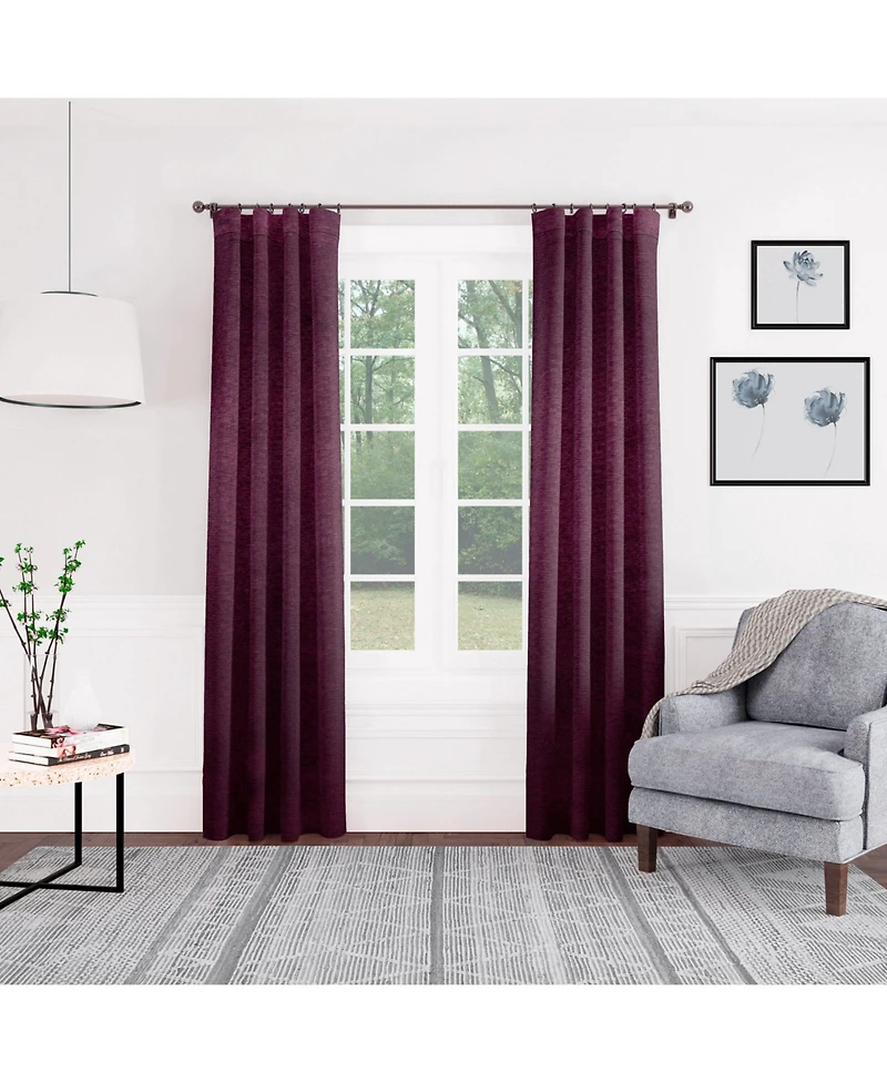 Chanasya Premium 2-Panel Classy Embossed Floral Textured Curtains - Back Tab, Ring Tab for Windows Living Room Bedroom