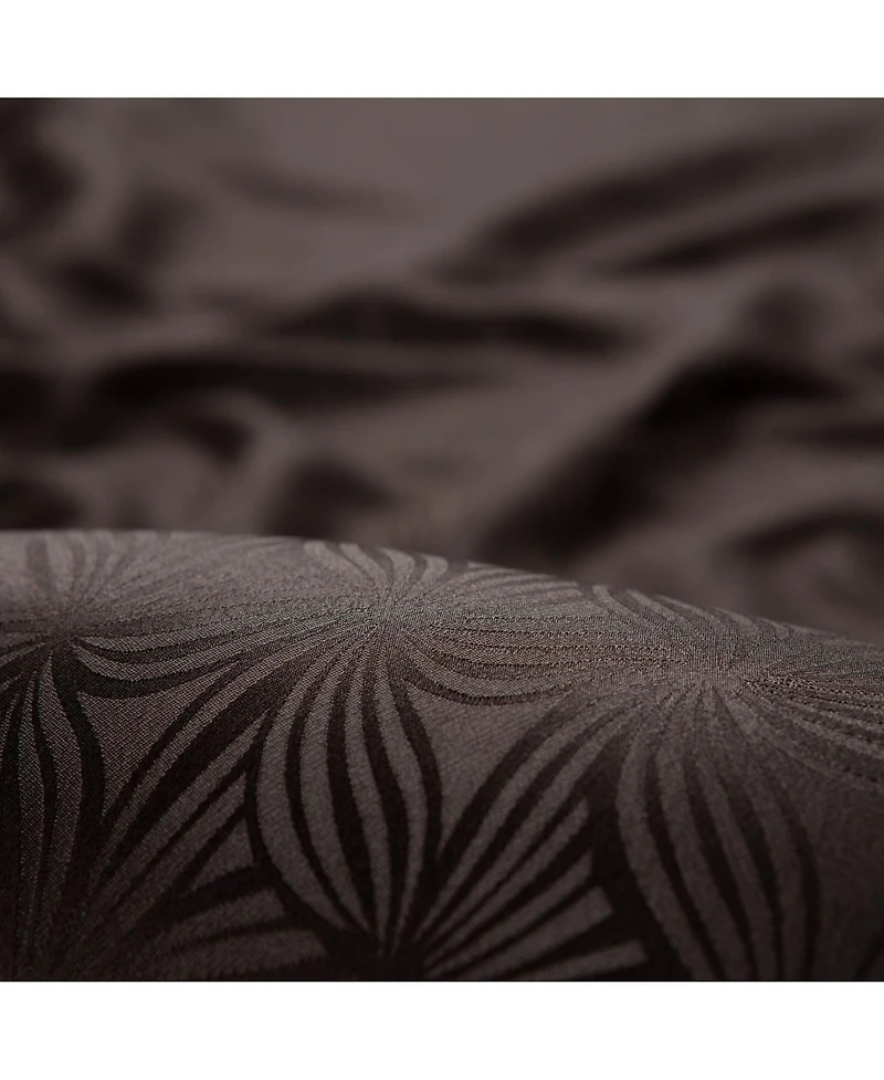 Chanasya Premium 2-Panel Classy Embossed Leaf Textured Curtains - Back Tab