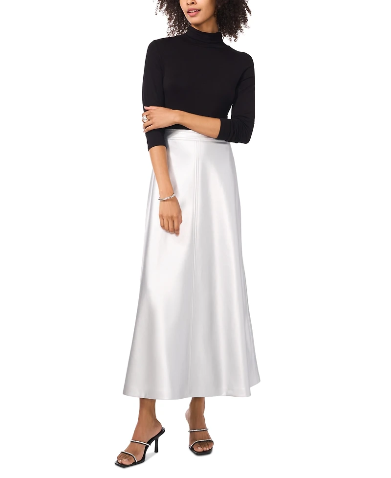 Vince Camuto Women's Faux-Leather Seamed Maxi Skirt