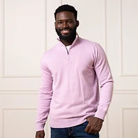 Hope & Henry Men's Fine Gauge Half Zip Pullover Sweater