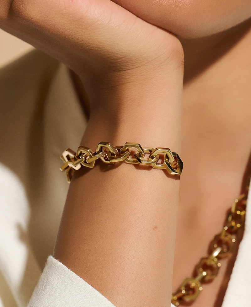 Olivia Burton Women's Honeycomb Gold-Plated Link Bracelet