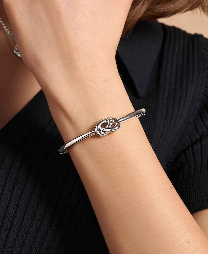 Olivia Burton Women's Lover's Knot Silver Tone Bangle