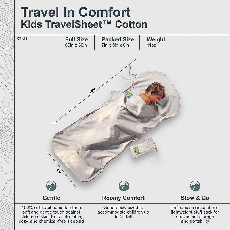 Cocoon - Premium - Kids TravelSheet - Cotton