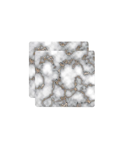 Dainty Home Marble Cork Place Mats, Washable Placemats Gold, 15" x 15" Set of 2, Heat Resistant Placemats, Non Slip, Table Mat, Table Placemats, for K