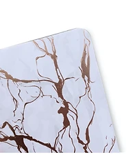 Dainty Home Marble Cork Table Set With 8 Foil Printed Marble Granite Designed Thick Cork Textured 12" x 18" Rectangular Placemats and 8 Square Coaster