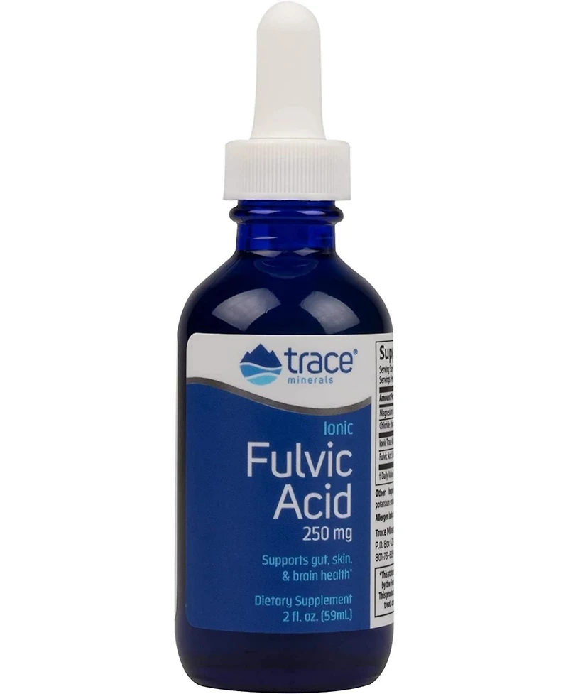 Trace Minerals Ionic Fulvic Acid 250mg - Essential Mineral Supplement to Support Hydration & Energy Production - Aids Muscle Endurance