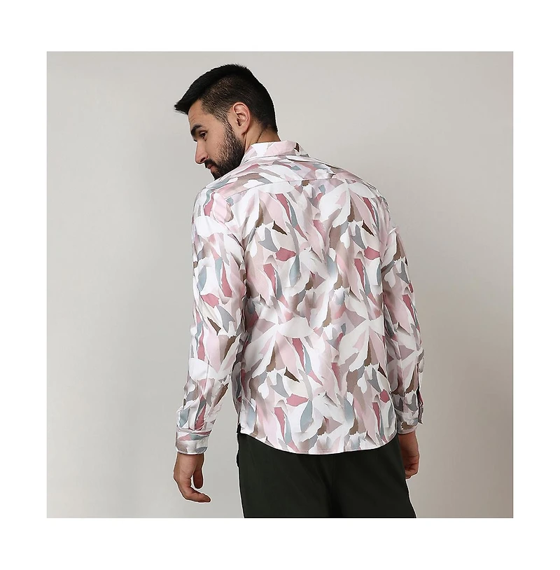 Men's Nude Pink & Ivory White Petal Block Shirt
