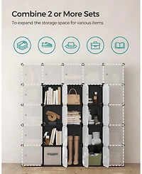 Slickblue Set of 16 Durable Plastic Storage Cubes for Versatile Organization and Space Saving