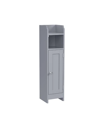 Corner Bathroom Floor Cabinet with Doors and Shelves for Compact Storage