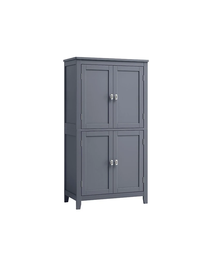 Bathroom Floor Cabinet with Adjustable Shelves for Towels and Toiletries