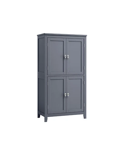 Bathroom Floor Cabinet with Adjustable Shelves for Towels and Toiletries