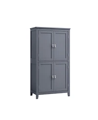 Bathroom Floor Cabinet with Adjustable Shelves for Towels and Toiletries