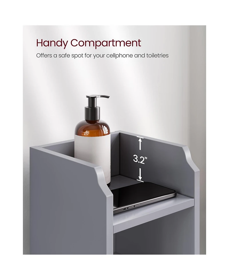 Corner Bathroom Floor Cabinet with Doors and Shelves for Compact Storage